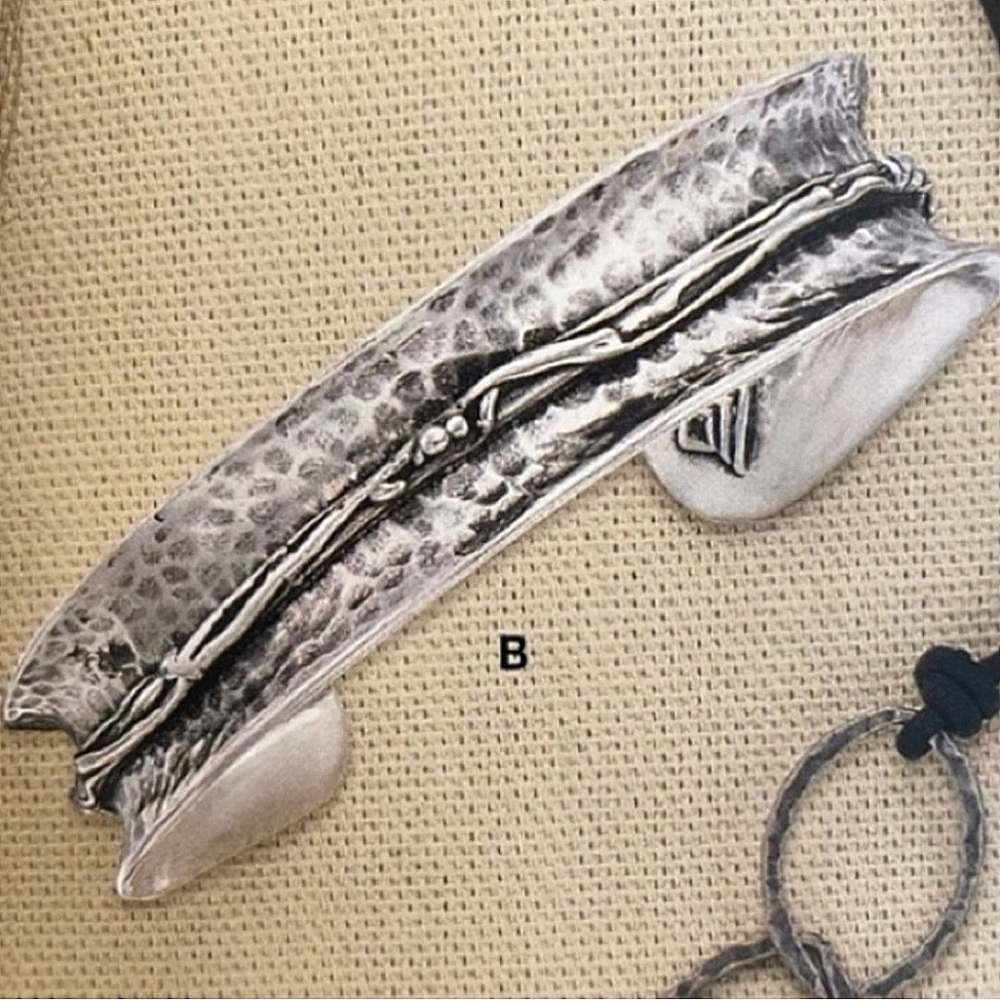 Vintage Silpada Textured Barbed Wire Sterling Silver Cuff Bracelet B1684